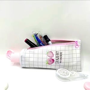 Strawberry Pencil Case & Sharpener Toothpaste Shape